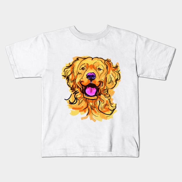 The Best Gold Dog in My Life Kids T-Shirt by lalanny